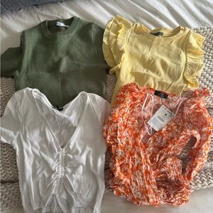 Assorted Zara (one asos) Tops Pack - Green, Yellow, White & Orange Floral